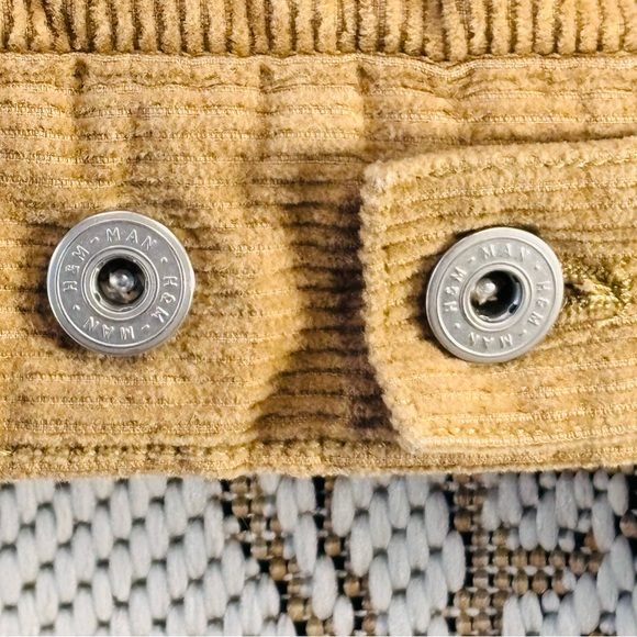 H&M Men's Dark Beige Corduroy Trucker Jacket with Sherpa Borg Lining Size XXL - Picture 11 of 12